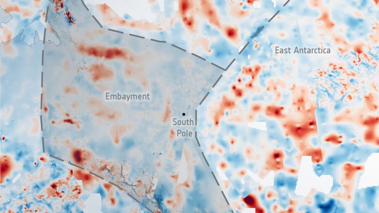 Filling the GOCE Data Gap Unearths South Pole’s Geological Past