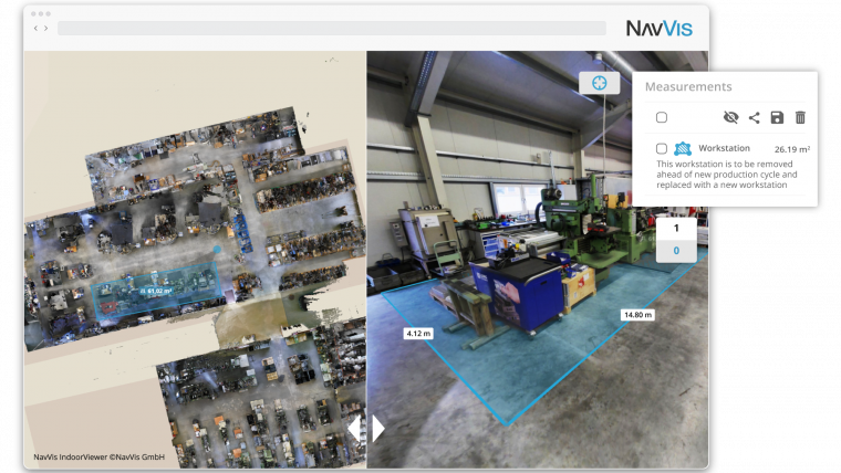 NavVis为IndoorViewer软件增加了虚拟规划和通信功能