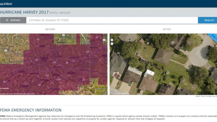 EagleView通过在线工具提供飓风Harvey Imagery