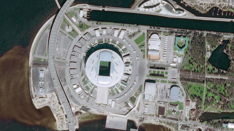 2018 World Football Championship Stadiums Seen from Space