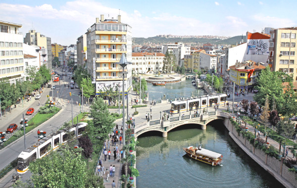 The center of the city Eskisehir in Turkey